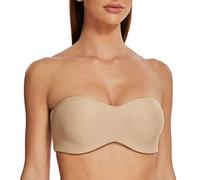 MELENECA Femme Minimiseur Soutien-Gorge sans Bretelles Bandeau Emboîtant Grande Taille Beige 110C