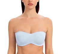 MELENECA Femme Minimiseur Soutien-Gorge sans Bretelles Bandeau Emboîtant Grande Taille Bleu Clair 80E