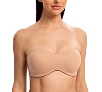 MELENECA Femme Minimiseur Soutien-Gorge sans Bretelles Bandeau Emboîtant Grande Taille Cappuccino 100F