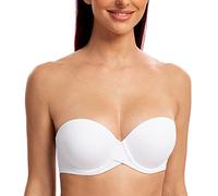 MELENECA Femme Push Up à Armatures Moulé Soutien-Gorge sans Bretelles Blanc 90F