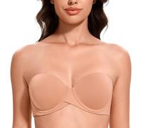 MELENECA Femme Push Up à Armatures Moulé Soutien-Gorge sans Bretelles Cappuccino 105B