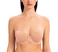 MELENECA Femme Push Up à Armatures Moulé Soutien-Gorge sans Bretelles Cappuccino 85B