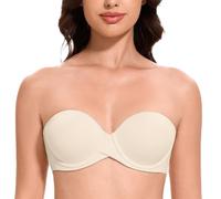 MELENECA Femme Push Up à Armatures Moulé Soutien-Gorge sans Bretelles Dollar de Sable 90A