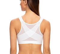 MELENECA Femme Soutien-Gorge Fermeture Devant Posture sans Armatures Blanc 120C