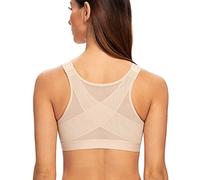 MELENECA Femme Soutien-Gorge Fermeture Devant Posture sans Armatures | Soutien dorsal pour améliorer la posture, fixation facile sur le devant, compression de couverture complète