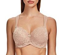 MELENECA Femme Soutien-Gorge Grande Taille en Dentelles avec Armatures Féminin Beige-Dentelle 95H