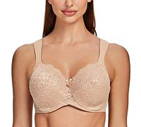 MELENECA Femme Soutien-Gorge Grande Taille en Dentelles avec Armatures Féminin Beige pâle-Dentelle 115C