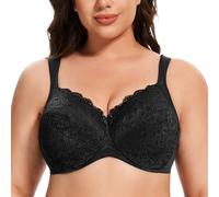 MELENECA Femme Soutien-Gorge Grande Taille en Dentelles avec Armatures Féminin Noir-Dentelle 105C