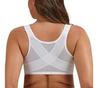 MELENECA Femme Soutien-Gorge Grande Taille Fermeture Devant Dentelles Posture Non Rembourré Blanc 115E