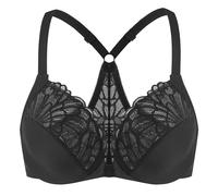 MELENECA Femme Soutien-Gorge Grande Taille Fermeture Devant Dentelles Racerback Non Rembourré Noir 105C