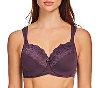MELENECA Femme Soutien-Gorge Grande Taille Minimiseur Dentelle Couverture complète Sangle Coussin avec Armatures Violet 120B