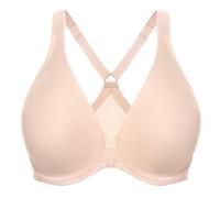 MELENECA Femmes Dos Nageur Fermeture sur Le Devant Soutien-Gorge Plongeant Non rembourré Couverture complète sans Coutures A Armatures Beige 105D