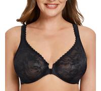 MELENECA Soutien-Gorge à Armatures en Dentelle à Couverture complète sans Rembourrage pour Femmes de Grande Taille Noir 120C
