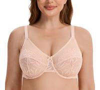 MELENECA Soutien-Gorge Femmes Réducteur pour Gros Buste Armature Taille Grande Couverture Complète Dentelle Beige 125H
