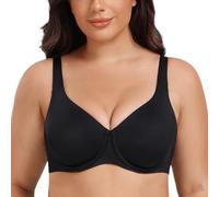 MELENECA Soutien-Gorge Femmes Taille Grande Réducteur Armature Couverture Complète sans Doublure Tasse sans Couture Noir 105H