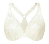 MELENECA Soutien-Gorge Grande Taille Dos Nageur Non doublé en Dentelle avec Armatures et Fermeture sur Le Devant pour Femme Blanc crème 110B