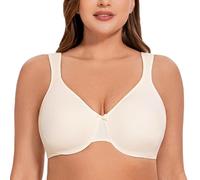 MELENECA Soutien-Gorge Minimiseur à Armatures, Grande Taille, sans Couture, Non rembourré, pour Femme Blanc crème 90B