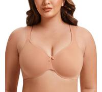 MELENECA Soutien-Gorge Minimiseur à Armatures, Grande Taille, sans Couture, Non rembourré, pour Femme Cappuccino 90E