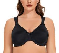 MELENECA Soutien-Gorge Minimiseur à Armatures, Grande Taille, sans Couture, Non rembourré, pour Femme Noir 110F