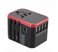 Melery¿Adaptateur Intelligent De Voyage,Prise International,Chargeur Mural Usb Type C,Alimentation Ac Us Eu Uk Au Pour Iphone Ipad Android.Red.Universal Adapter