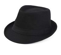 Melesh Fedora pour Homme, Noir, 7 1/8-7 3/8