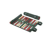 Melia Games Backgammon - Set de Voyage - Cuir Véritable - Pions en Buis Fait Main (Bella Italia)