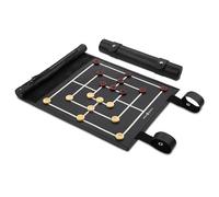 Melia Games Moulin à rouler - Moulin de voyage en cuir véritable fin avec pions en bois faits à la main - Nine Mens Morris (noir et blanc)