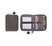 Melia Games Playing Cards Set Deluxe - Pochette en Cuir Véritable Fait Main - Set de Voyage INCL. 2 Jeux de Cartes, Block-Note, Crayon (Vintage Edition) (Crazy Light)