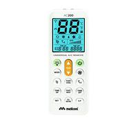 Meliconi AC 200 - Télécommande Universelle pour climatiseurs, Compatible avec la Plupart des Marques, écran rétro-éclairé et Fonction de Torche. Blanche. 802102