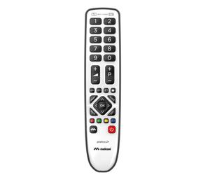 Meliconi Gumbody Pratico 2+, Télécommande Universelle 2 en 1 TV et Décodeur | Revêtement en Caoutchouc Antichoc, Compatible 60 000+ Modèles, Fonction Learn, Grandes Touches, Mode Enfant