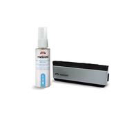 Meliconi - Kit de Nettoyage pour vinyles - Brosse Double Face Velours et Fibre de Carbone + Solution de Nettoyage 45ml