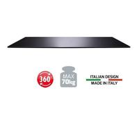 Meliconi Support TV ROTOBASE ELITE L – Rotatif 360°, 70 kg, Verre trempé, Noir, Made in Italy