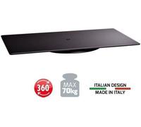 Meliconi Rotobase Elite M Plateau tournant Moniteurs Téléviseur Pied rotatif à 360° Capacité de charge jusqu'à 70 kg Verre trempé Italy Noir