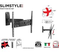 Meliconi Slimstyle Plus SP 400SR PLUS - Support - pour Écran LCD - Taille d'écran : 40"-82" - montable sur mur noir