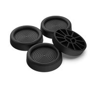 Meliconi Super Grip Lot de 4 supports de protection pour machines à laver et sécheuses, caoutchouc antidérapant, réduction du bruit, fabriqué en Italie, noir