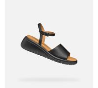 Geox Femme D MELICONIA A Sandale compensée, Black, 37 EU