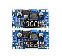 Melife LM2596s Lot de 2 convertisseurs de tension réglables DC vers DC Régulateur de tension 36 V 24 V 12 V à 5 V 2 A Stabilisateur de tension avec affichage LED