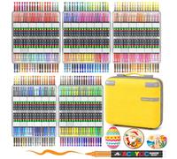Melifluo Feutres Acrylique 360 Couleurs Pointe Pinceau Souple, Acrylic Paint Markers pour Pierre Verre Bois Toile Céramique Papier Métal Tissu, Feutres Acryliques Coloriage Adulte, Valise