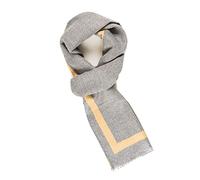 MELIFLUOS DESIGNED IN SPAIN Écharpe réversible élégante classique en cachemire pour homme pour l'automne et l'hiver, Bilbao Collections 26 - Gris et jaune, Taille unique, (Bufanda para Hombre)