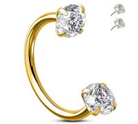 Melighting Anneau de nez en fer à cheval 20G - Boucle d'oreille en cartilage sans filetage à visser - Piercing des lèvres - Bijoux en acier inoxydable 316L - Anneau de septum en acier inoxydable