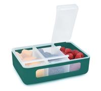 melii Boîte à goûter - 3 compartiments séparés avec couvercles, récipient à goûter divisé, stockage des aliments pour enfants et adultes, loisirs créatifs, perles, sans BPA, pin chasseur