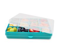melii Boîte à goûter - Boîte à goûter divisée, stockage des aliments pour enfants, séparateurs amovibles, loisirs créatifs, perles, sans BPA, 12 compartiments (bleu)