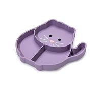 melii Divided Silicone Suction Plate - 100% Silicone, pour bébé + Toddlers - BPA Free, Dishwasher & Microwave Safe (Cat)