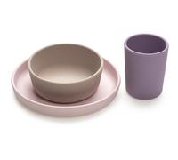 Melii Feeding Set ensemble de table Pink, Purple, Grey 3 pcs