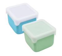 melii Lot de 2 boîtes à collation 100 % silicone, 236 ml par récipient, couvercle facile à ouvrir, passe au lave-vaisselle, micro-ondes, congélateur, sans BPA, bleu et menthe
