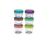melii Lot de 6 bocaux en verre pour aliments pour bébé avec couvercles, sans BPA, passent au micro-ondes et au lave-vaisselle (113,4 g)
