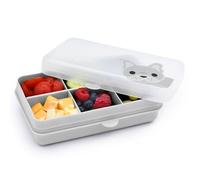 melii Mini boîte à goûter - 6 compartiments, récipient à collation divisé, stockage des aliments pour enfants et adultes, séparateurs amovibles, loisirs créatifs, perles, sans BPA, bouledogue