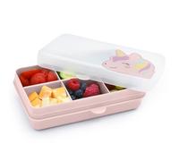 melii Mini boîte à goûter - 6 compartiments, récipient à collation divisé, stockage des aliments pour enfants et adultes, séparateurs amovibles, loisirs créatifs, perles, sans BPA, licorne
