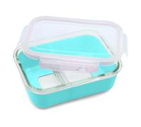 melii Récipient en verre avec manchon en silicone, bleu, 708,7 g