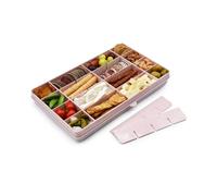 melii Snackle Box XL - Boîte à goûter divisée pour enfants, séparateurs amovibles, loisirs créatifs, perles, sans BPA (rose, 24 compartiments)